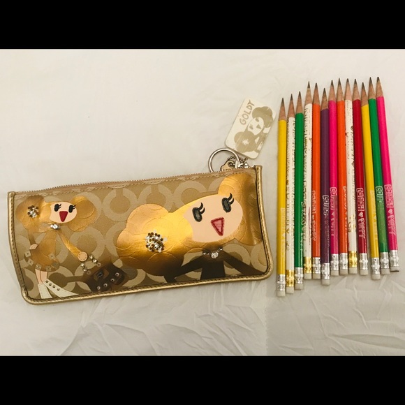 Coach Poppy “Goldy” Pencil Case RARE - Picture 3 of 5